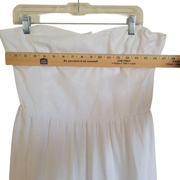 Reformation Dress Womens Midi 100% Linen With Ruffle Straps Smocked Back Sz 12 - Picture 12 of 15
